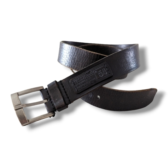 Fossil Leather Belt 36 Brown 1.5" Wide - Picture 1 of 13